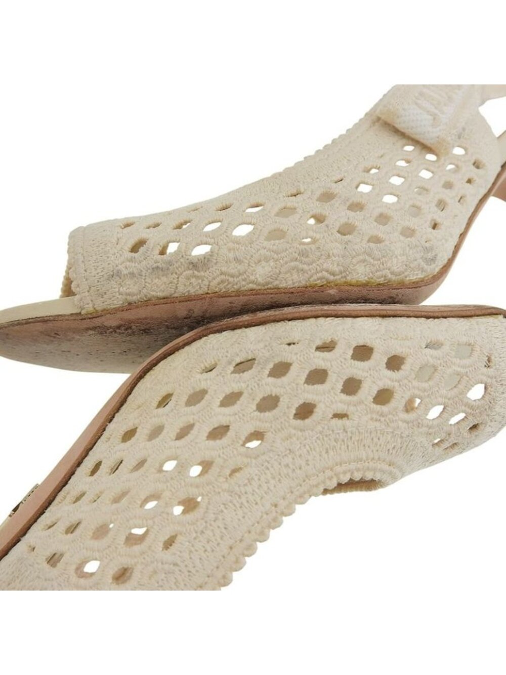 Dior Embroidered Ring Back Strap Sandals Beige - Picture 5 of 7